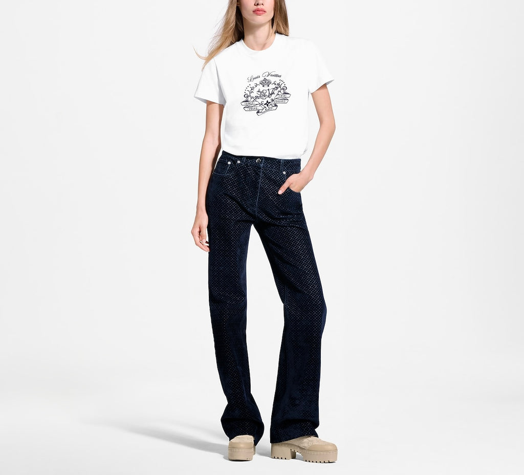 Louis Vuitton flocked signature Tshirt