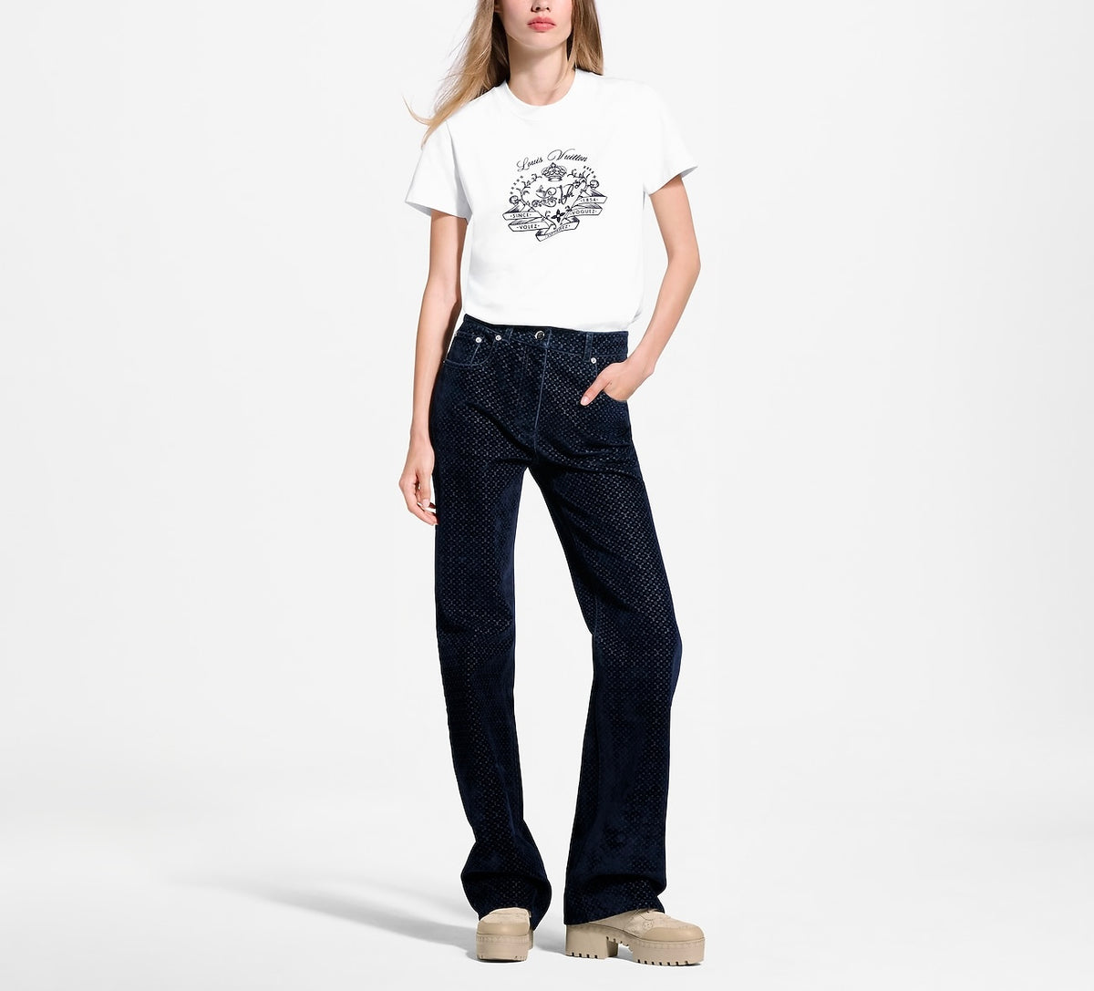 Louis Vuitton flocked signature Tshirt