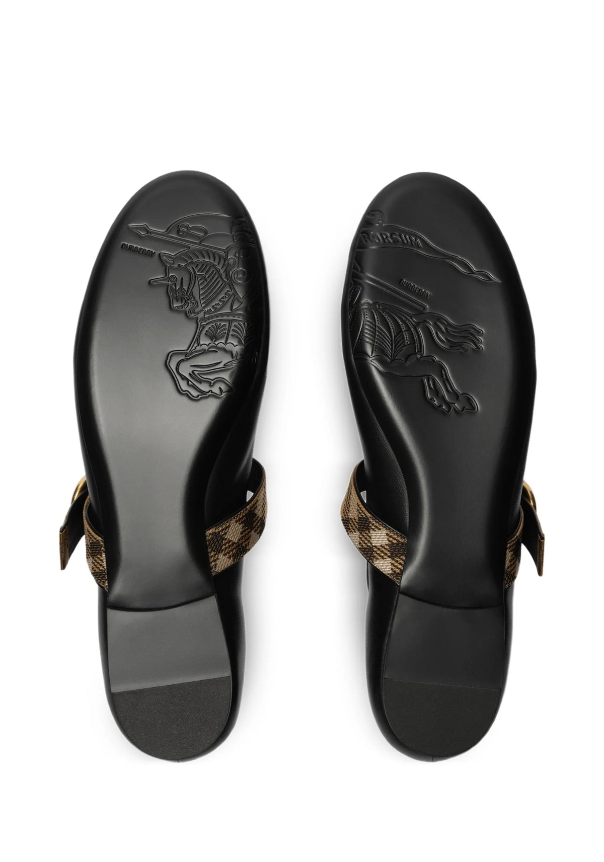 Burberry check strap leather Robin ballerinas