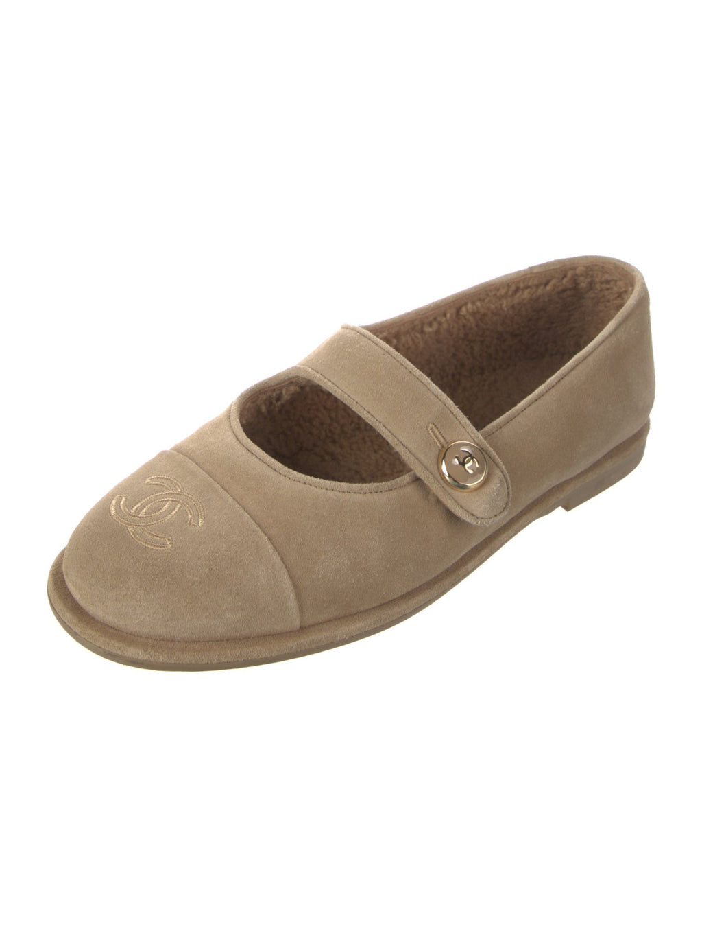 Chanel Mary Jane flats with shearling lining