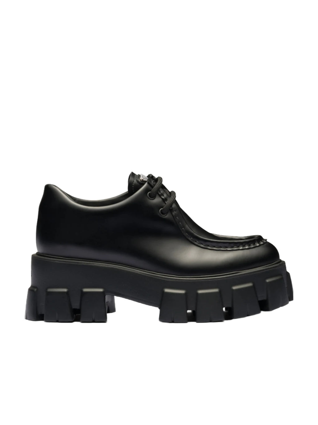 Prada Monolith brushed leather lace up shoes
