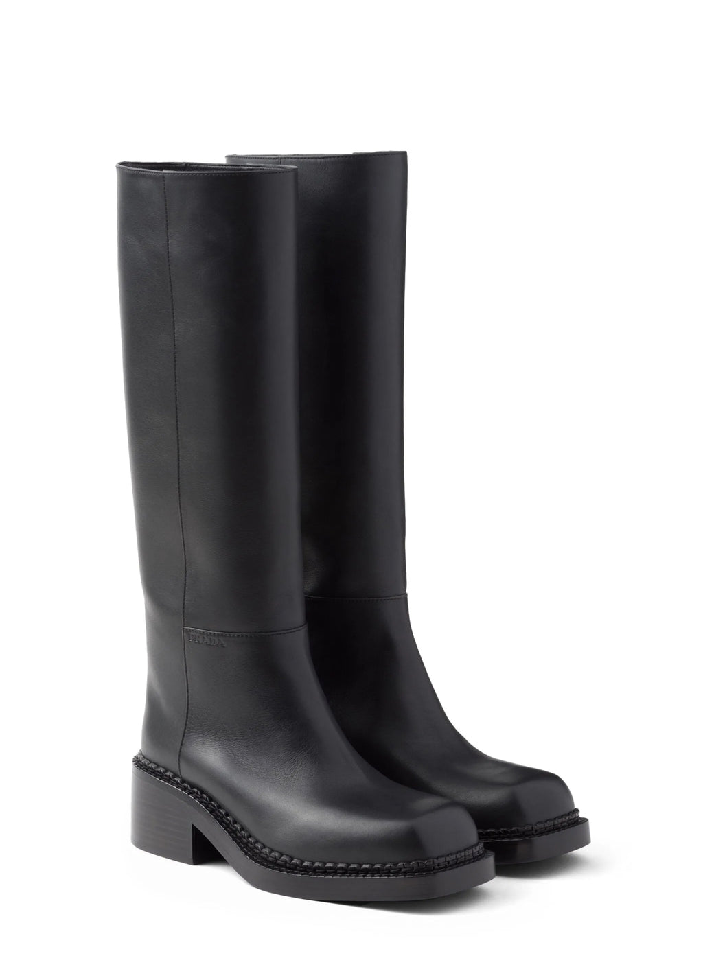 Prada knee high 55mm leather boots