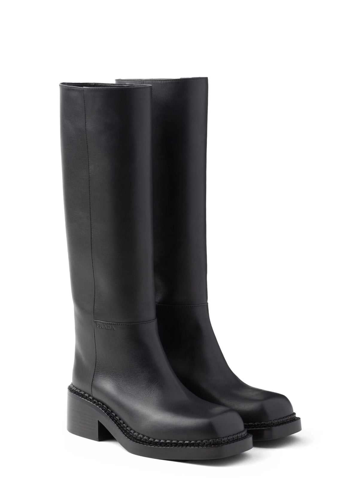 Prada knee high 55mm leather boots