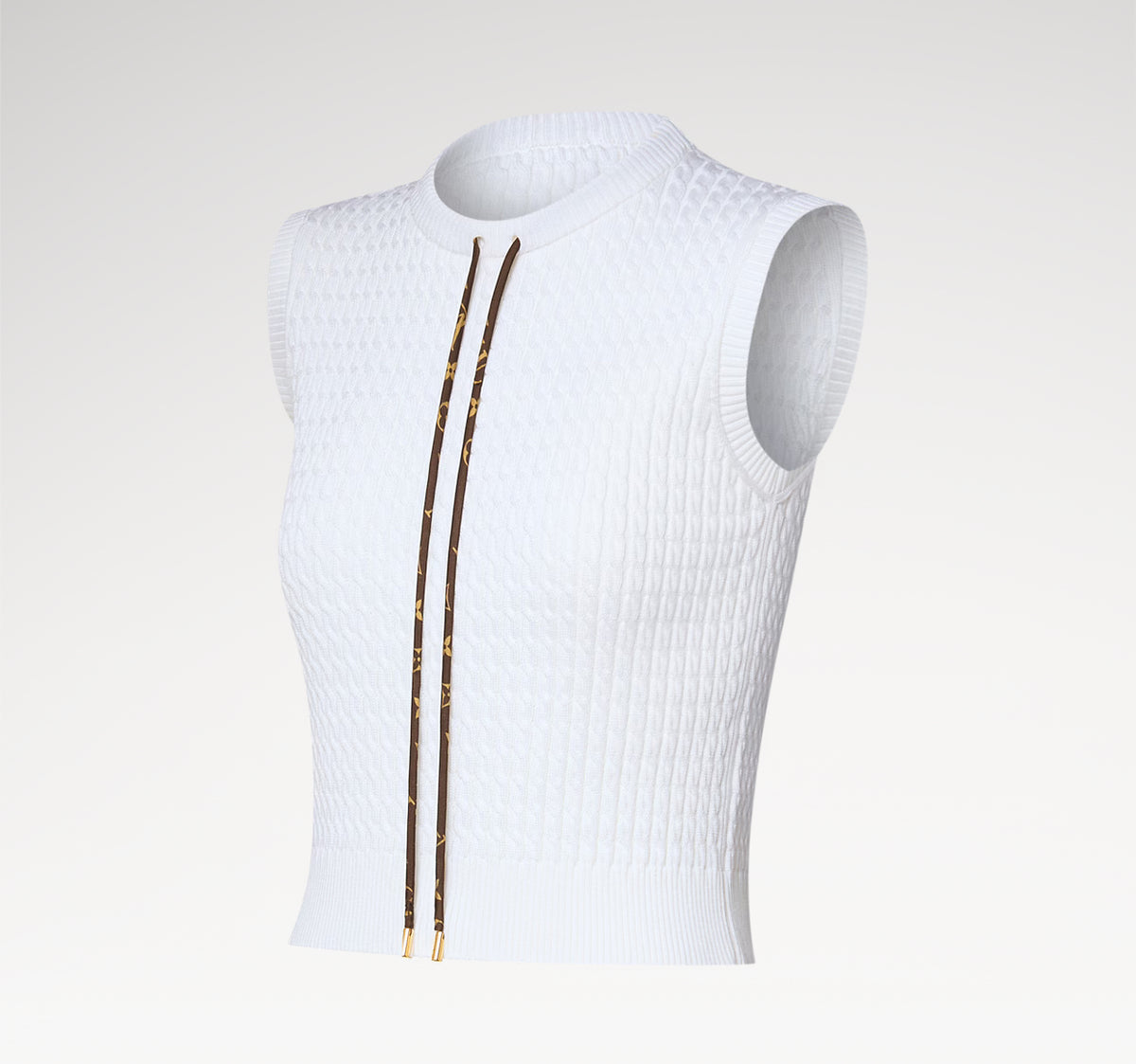 Louis Vuitton monogram drawstring knit top