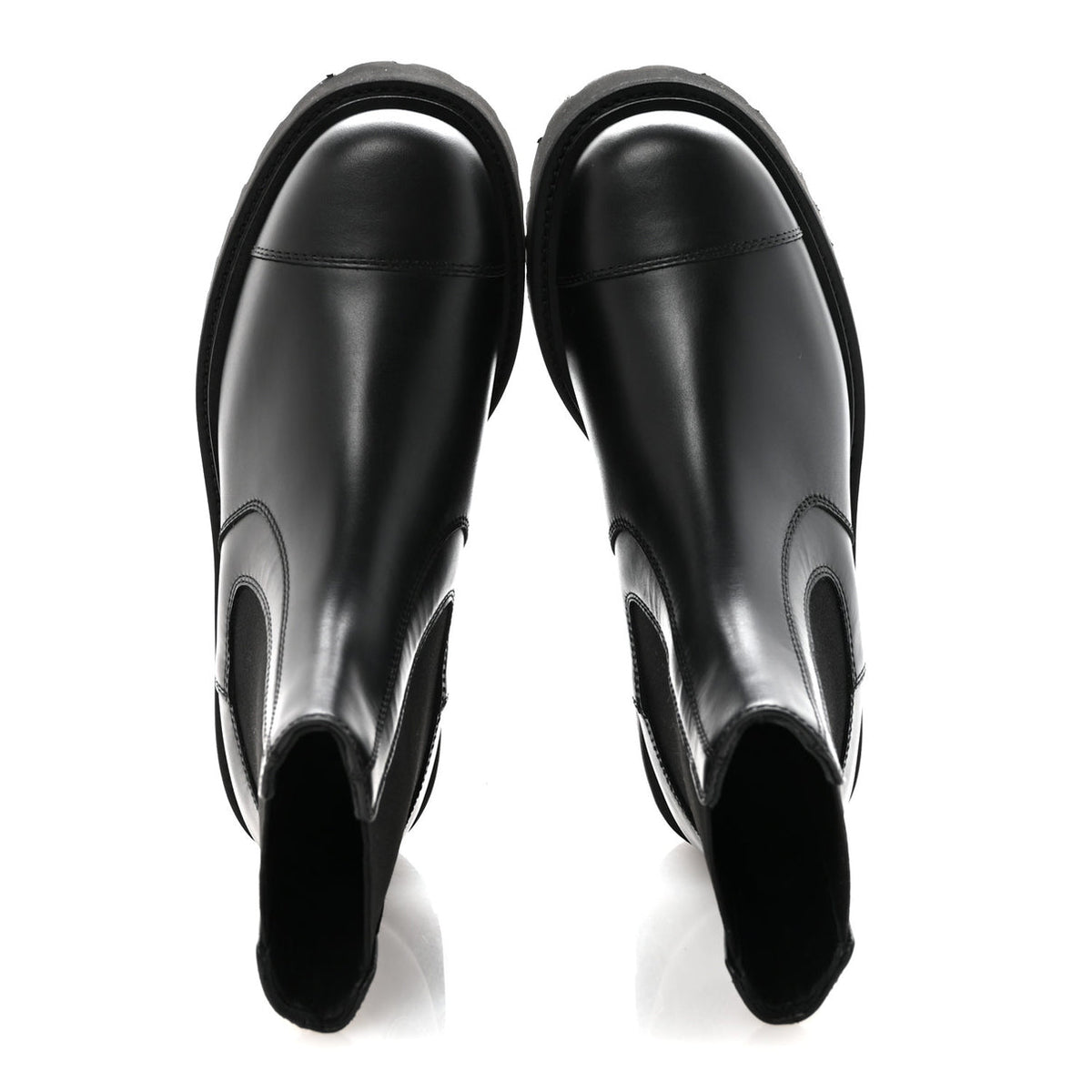 Chanel calfskin cap toe CC short boots