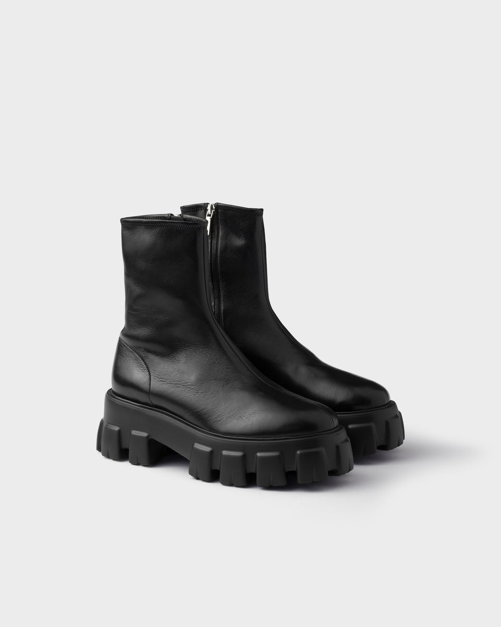 Prada monolith stretch nappa leather booties