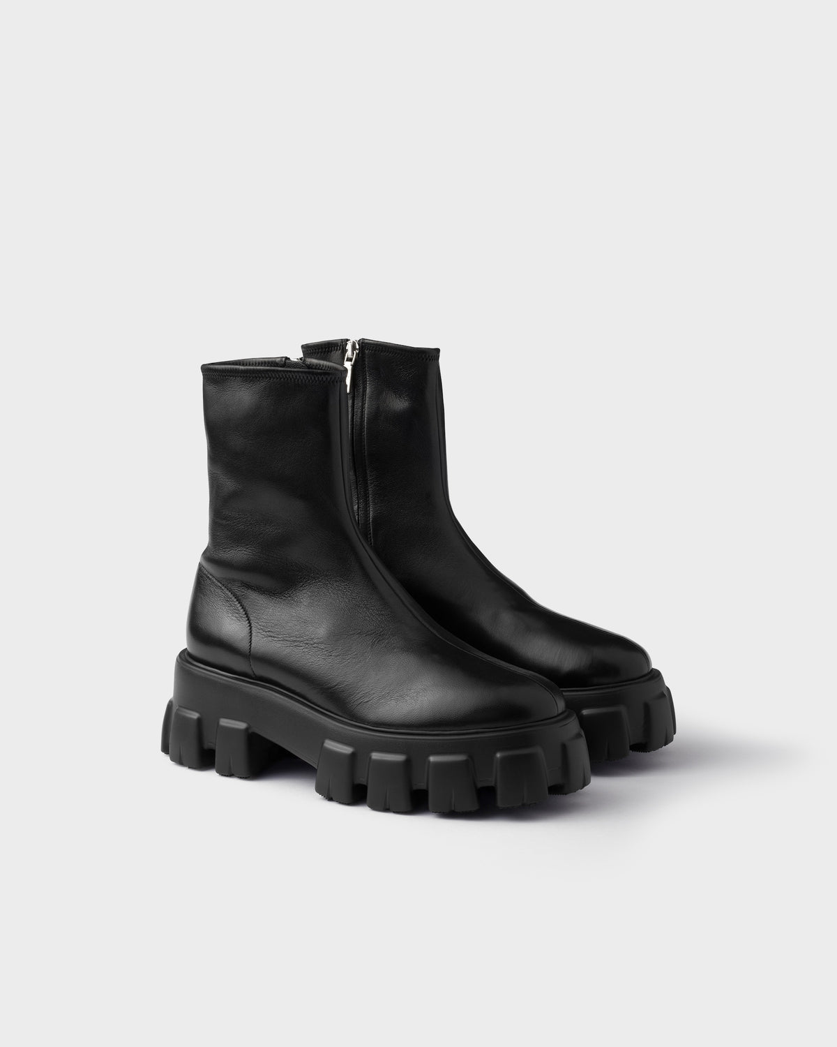 Prada monolith stretch nappa leather booties