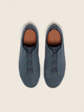 Zegna cotton linen and leather triple stitch sneakers