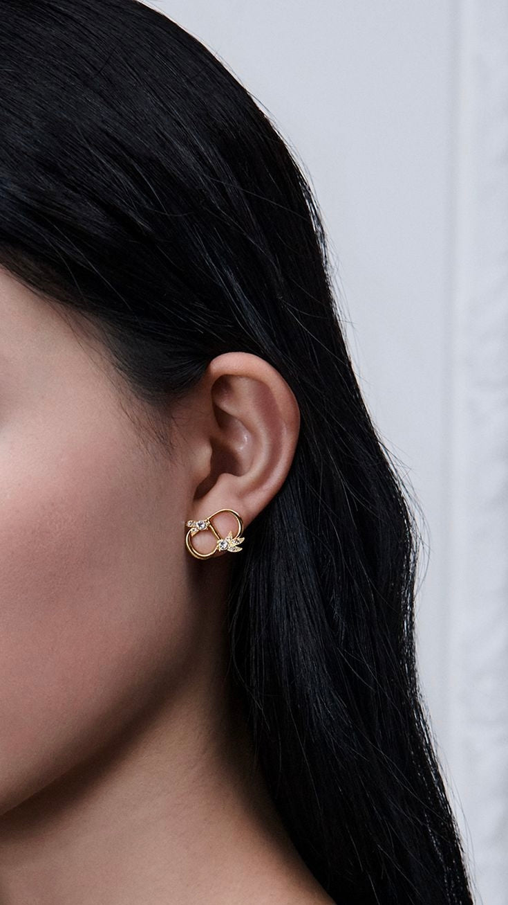 Dior CD mini Lily stud earrings
