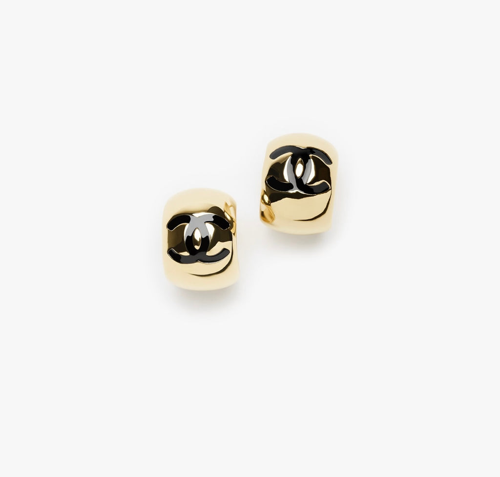 Chanel resin and metal stud earrings