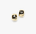 Chanel resin and metal stud earrings