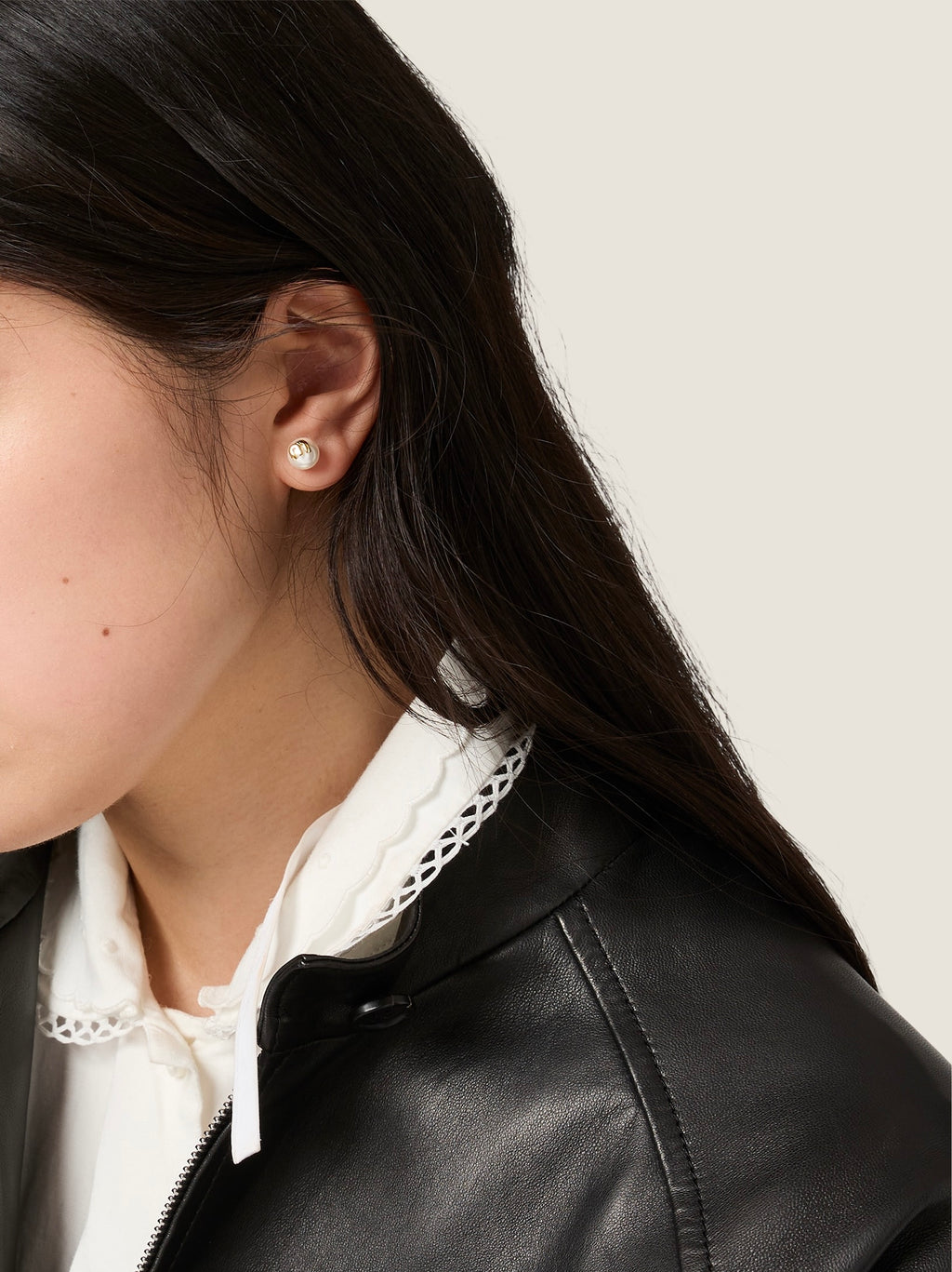 Miu Miu metal and pearl earrings