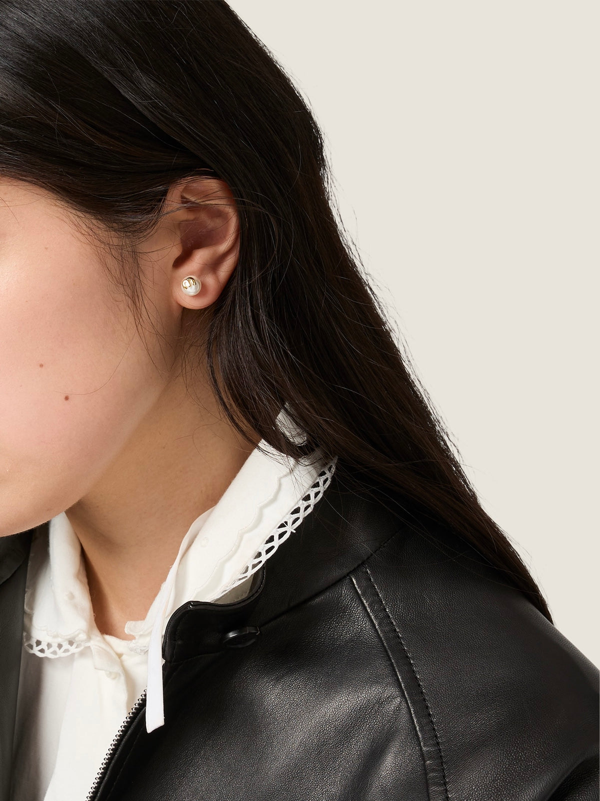 Miu Miu metal and pearl earrings