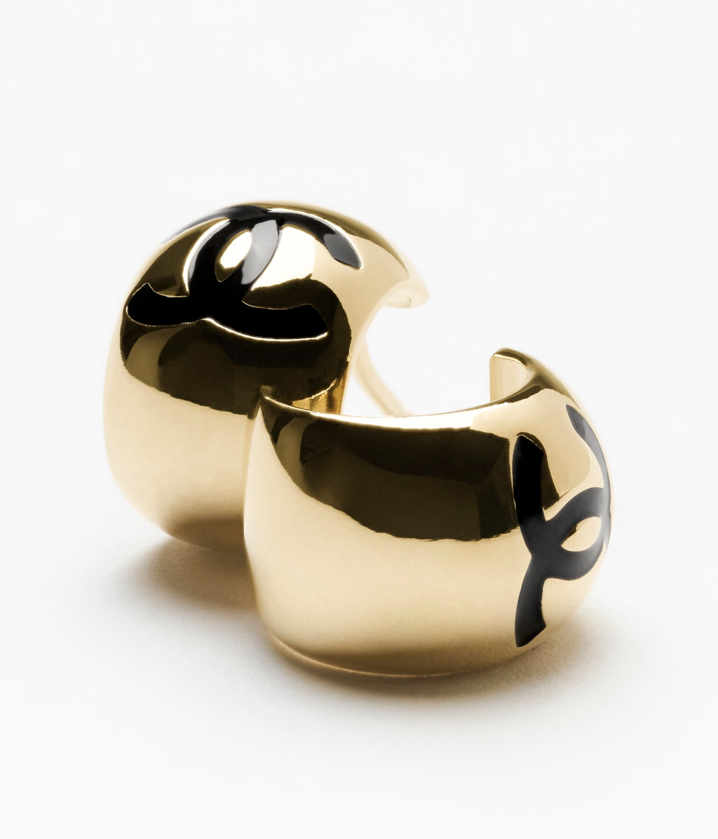 Chanel resin and metal stud earrings