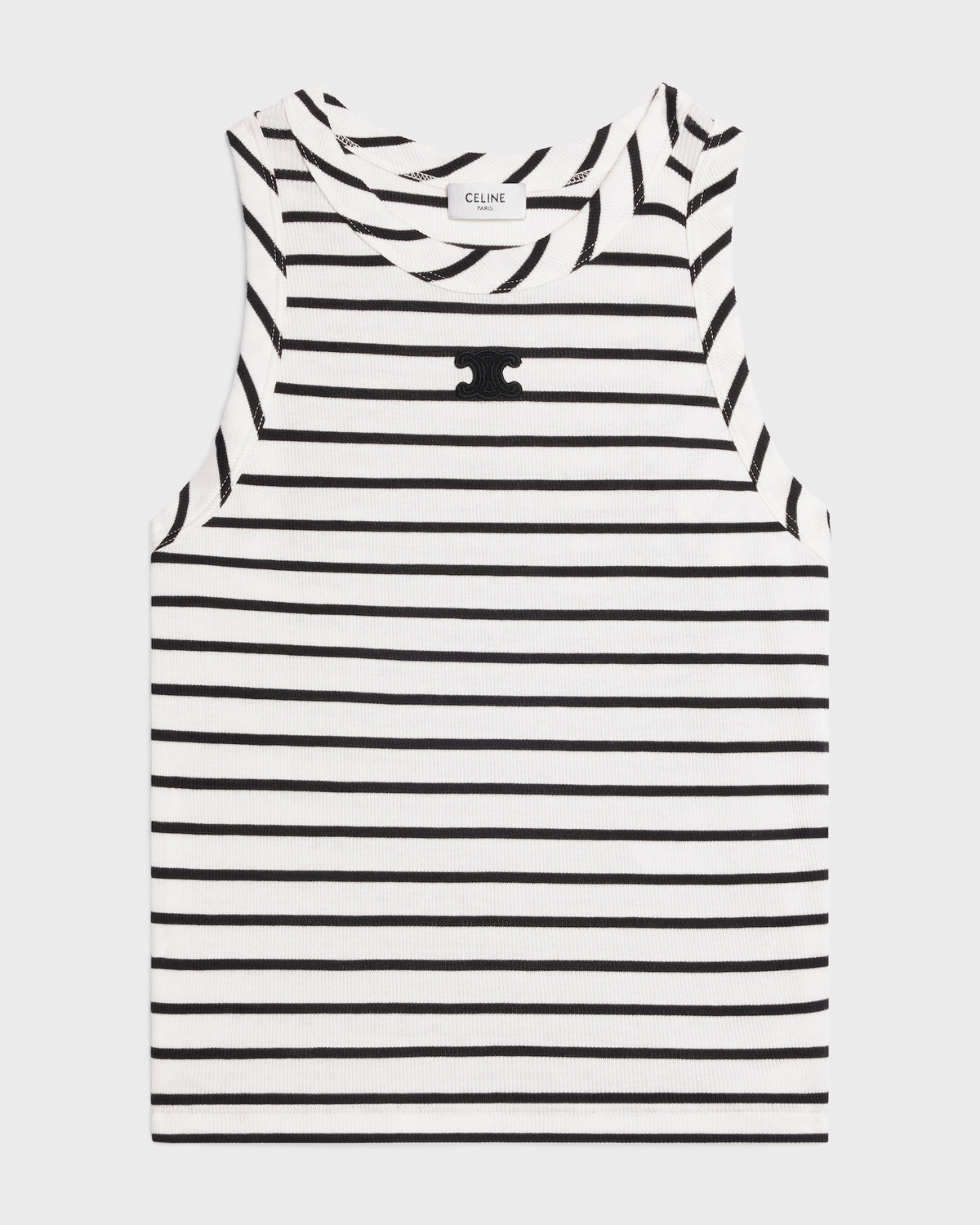 Celine triomphe tank top in striped silky jersey
