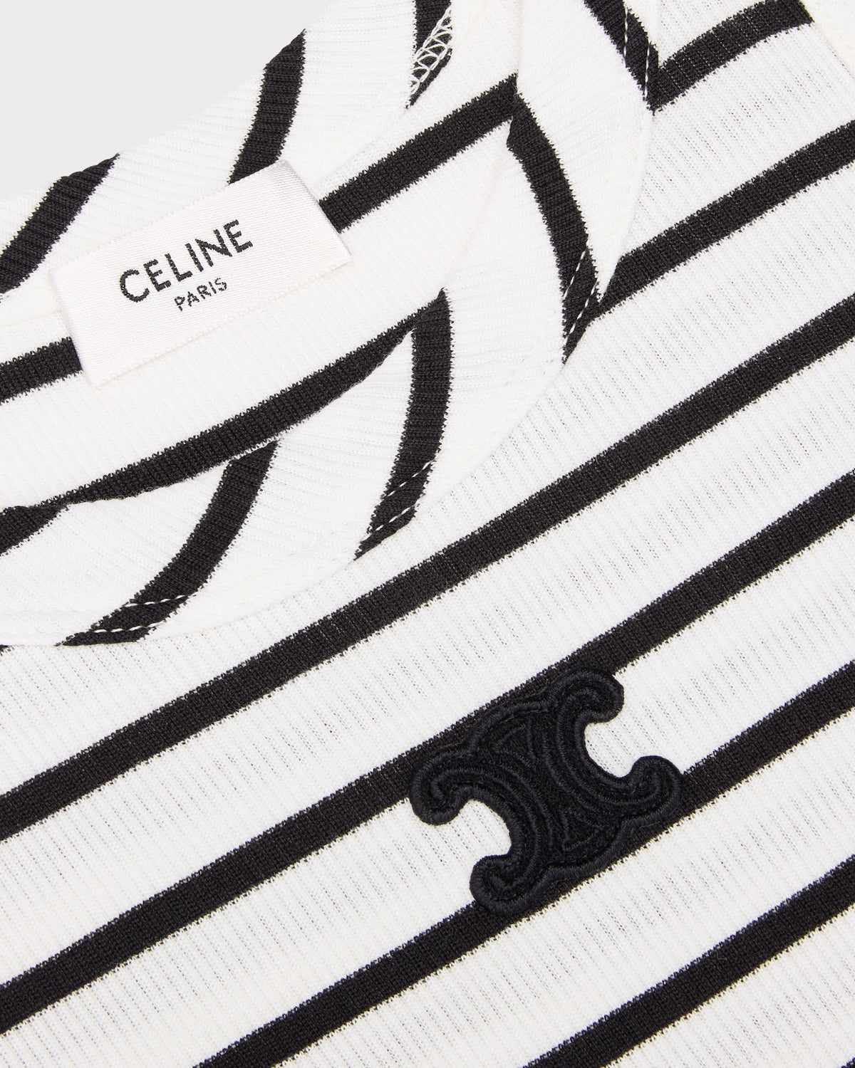 Celine triomphe tank top in striped silky jersey