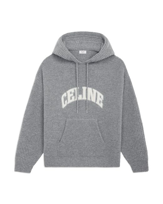 Celine hooded sweater in ribbed wool
