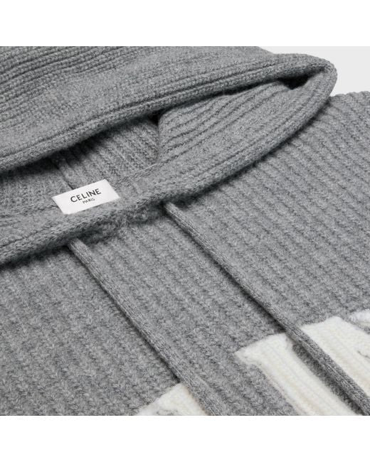 Celine hooded sweater in ribbed wool