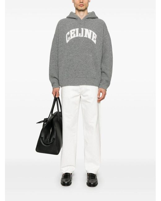 Celine hooded sweater in ribbed wool