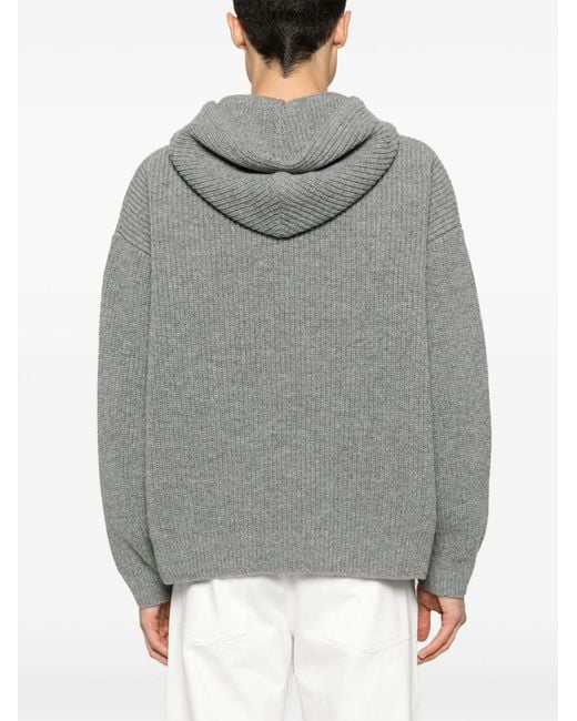 Celine hooded sweater in ribbed wool