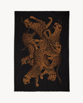 Saint Laurent leopard stole in wool twill