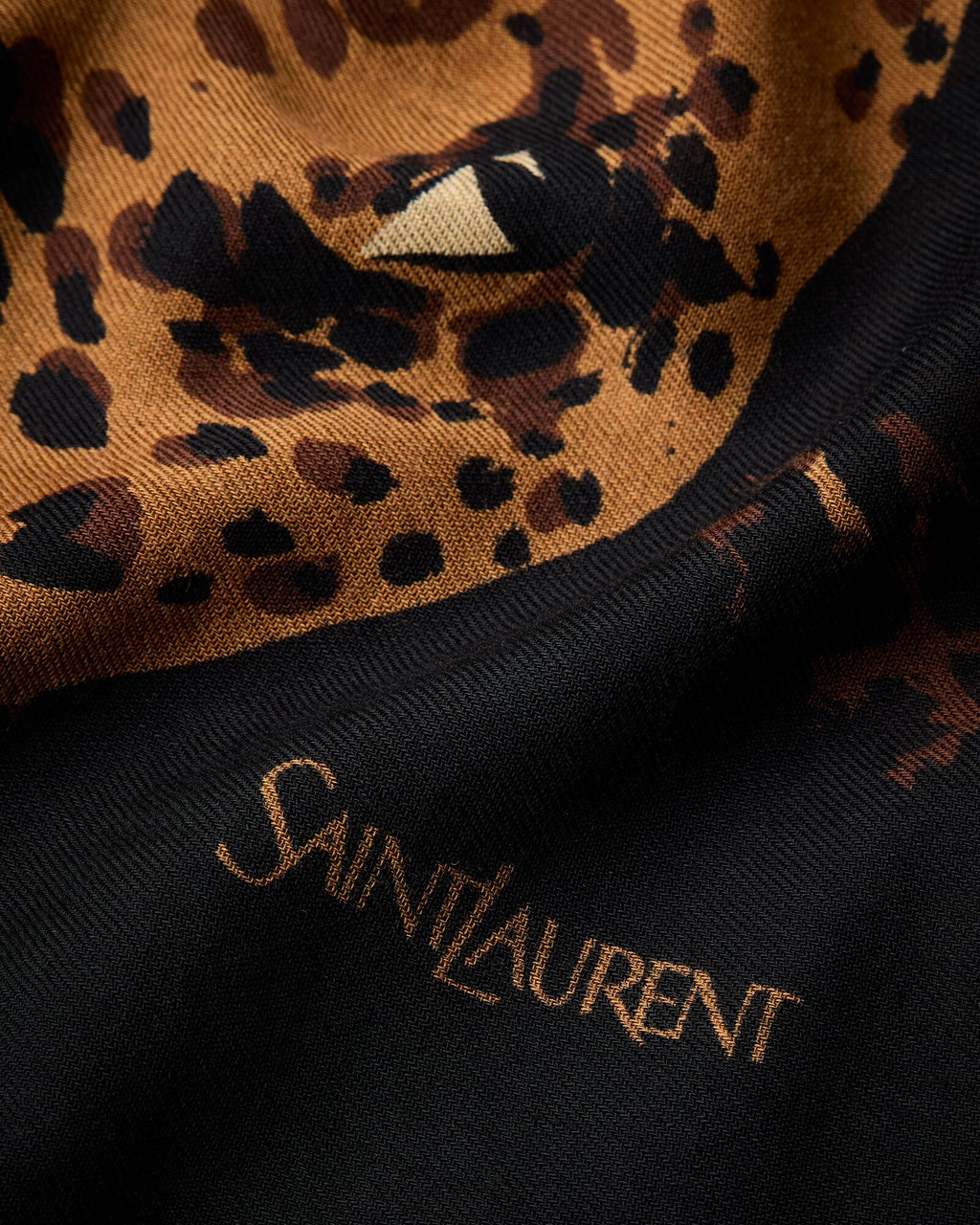 Saint Laurent leopard stole in wool twill