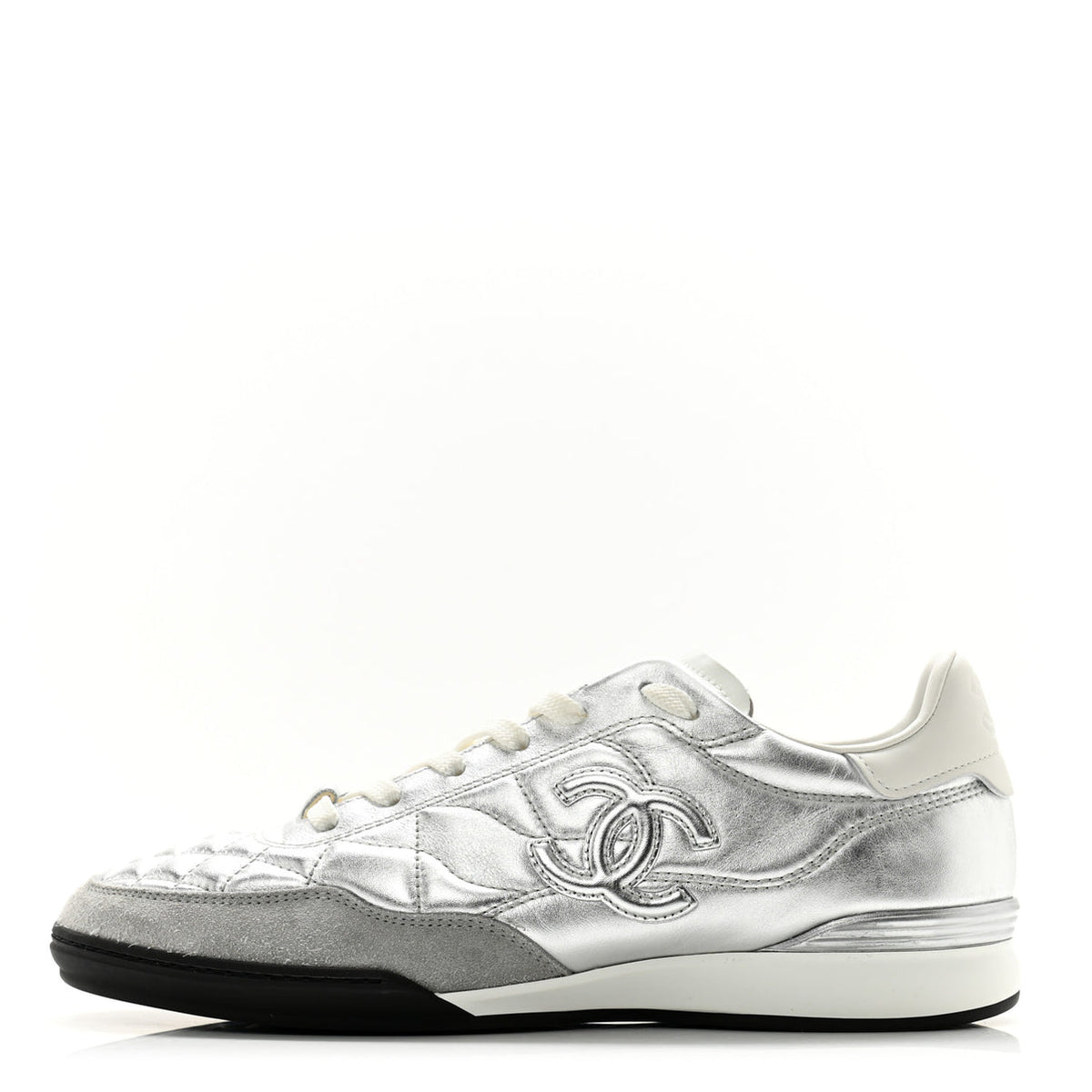 Chanel laminated calfskin quilted sneaker
