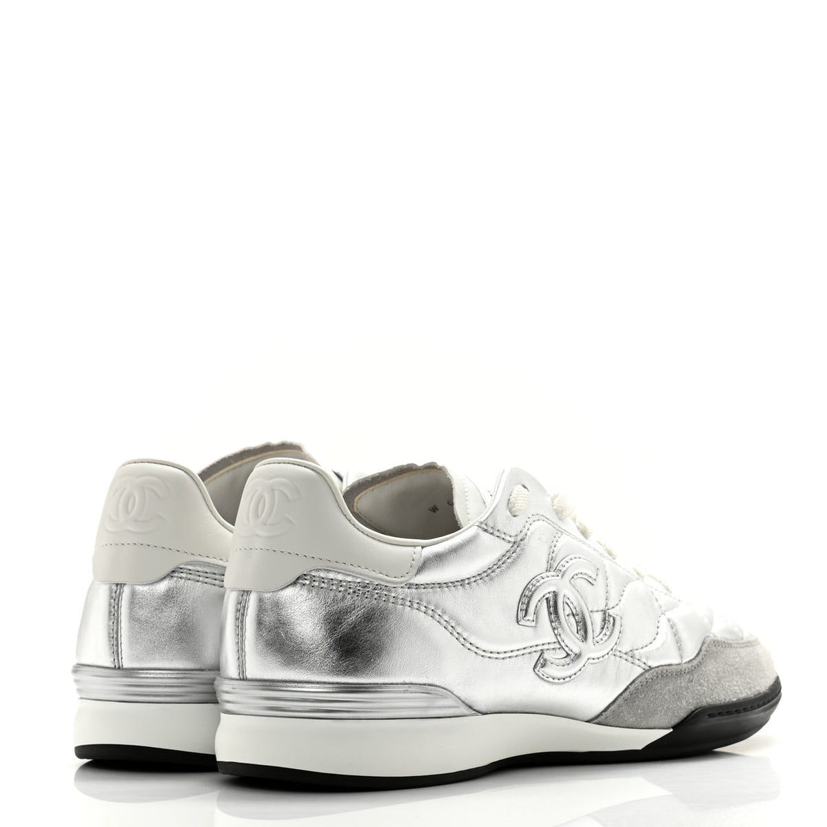 Chanel laminated calfskin quilted sneaker