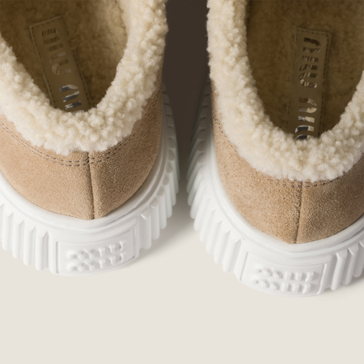 Miu Miu suede and shearling sneakers