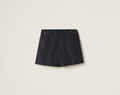 MIU MIU MP1880121GF0008SOOO,MIU MIU shorts,MIU MIU shorts 2025,MIU MIU navy shorts,MIU MIU navy shorts on sale,MIU MIU navy s