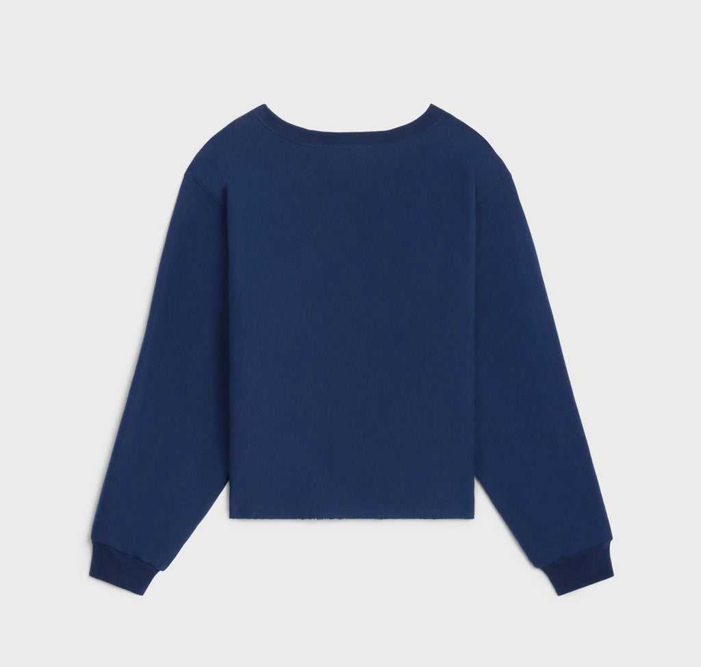 Celine Paris loose sweatshirt in cotton fleece,Celine 2Y43E649W.07YC,Celine sweater,Celine sweater on sale,Celine sweater aut
