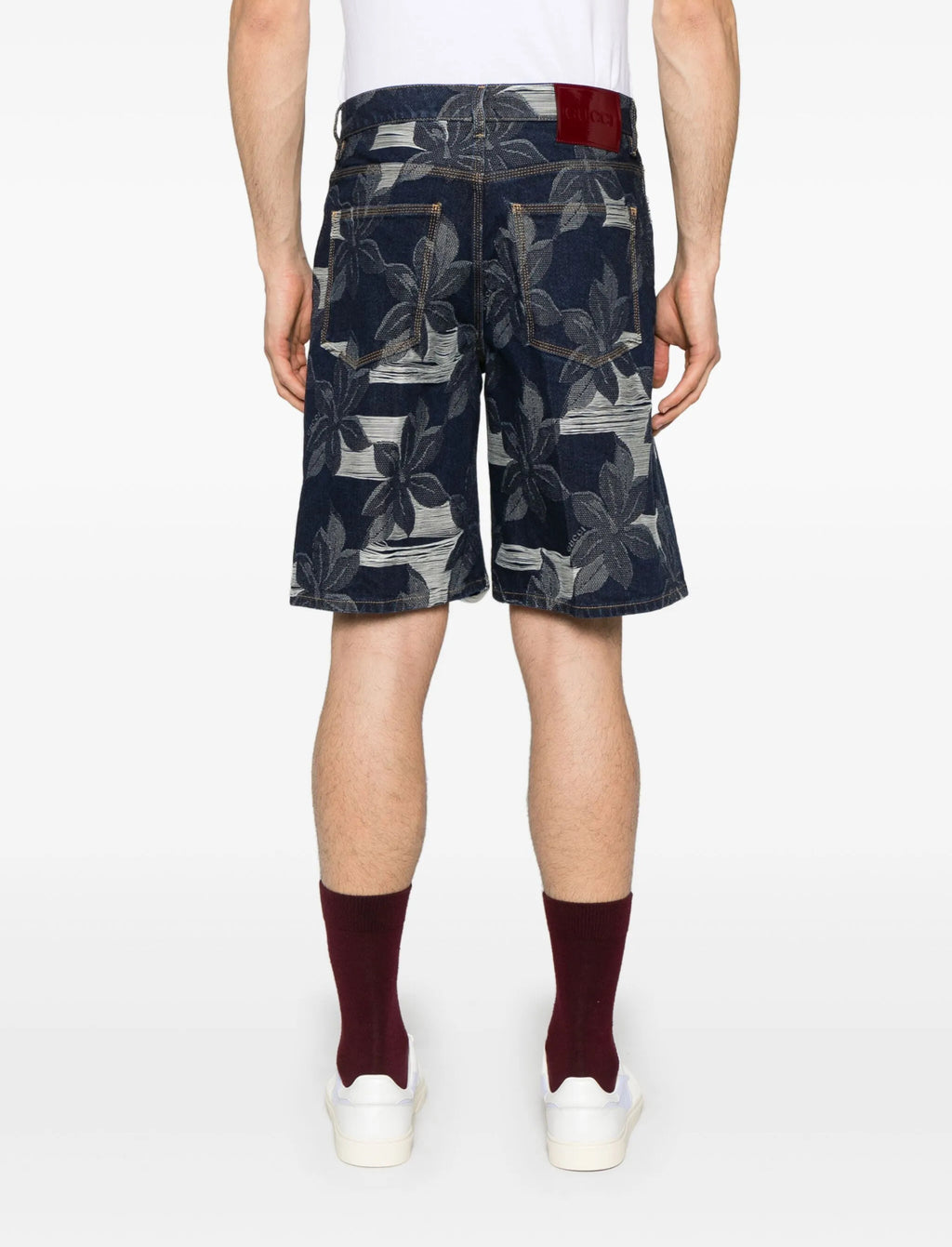 Gucci 824222XDC9T,Gucci denim shorts,Gucci butterfly denim shorts,Gucci denim mens shorts,Gucci butterfly mens shorts,Gucci m
