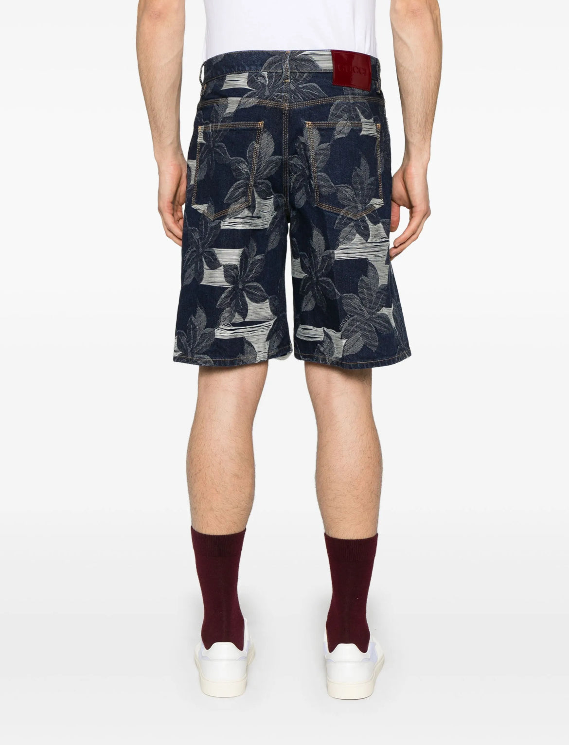 Gucci 824222XDC9T,Gucci denim shorts,Gucci butterfly denim shorts,Gucci denim mens shorts,Gucci butterfly mens shorts,Gucci m