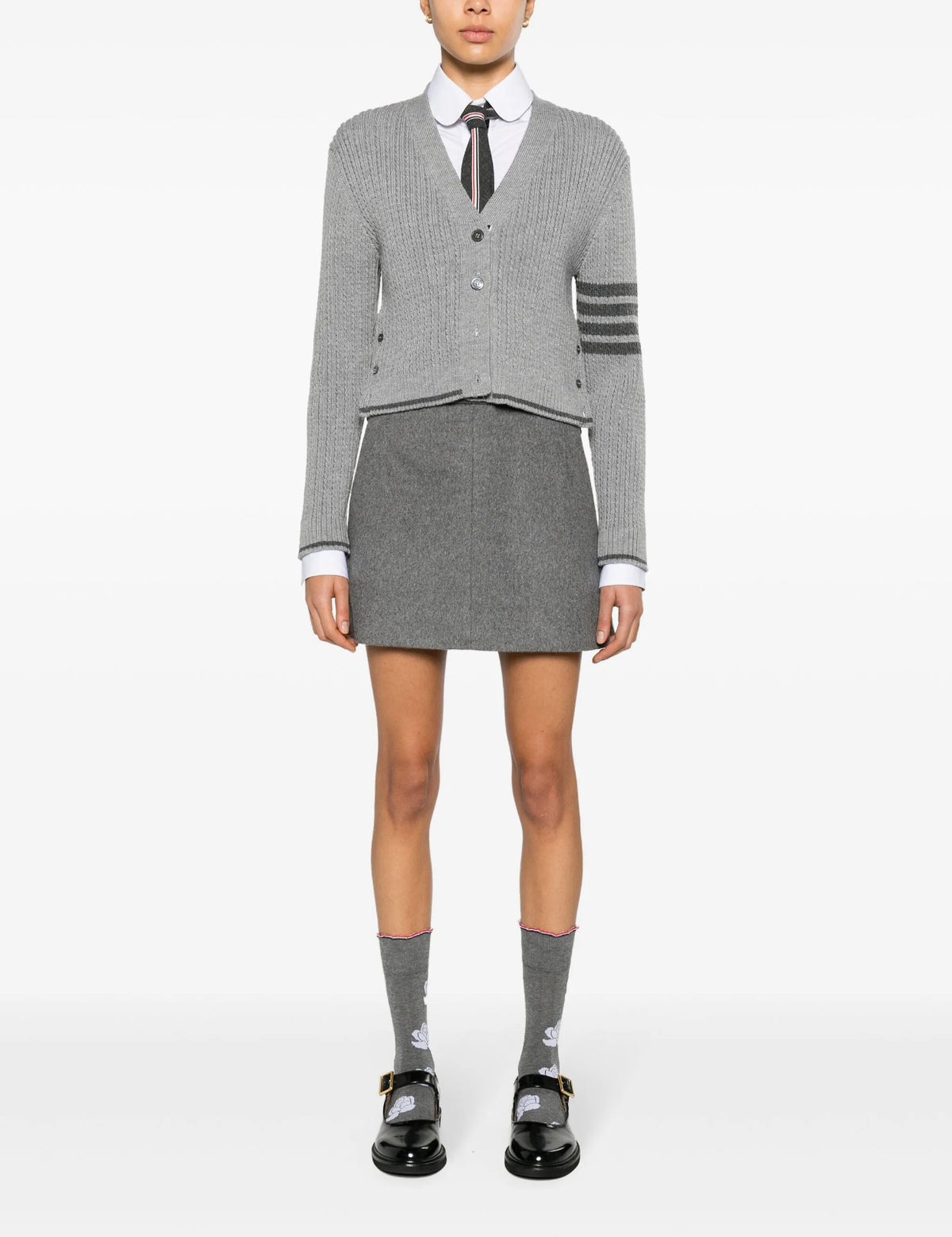 Thom Browne white cardigan,Thom Browne FKC588AY1024,Thom Browne cardigan,Thom Browne women’s,Thom Browne cardigan authenticit