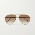 Cartier Santos de Cartier Aviator Style Gold Tone Sunglasses