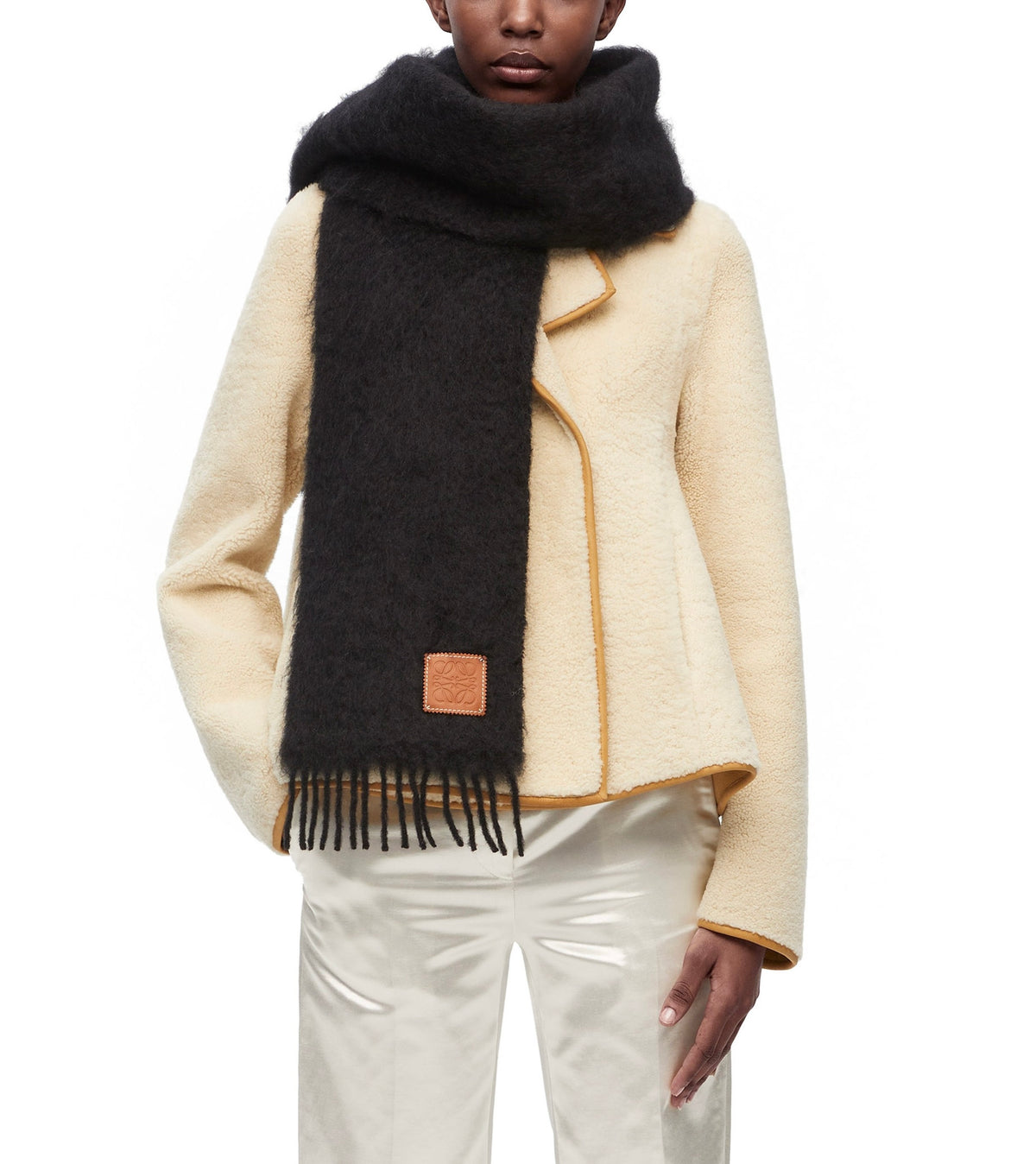 Loewe scarf in mohair and wool,loewe on sale,loewe online shop,loewe outlet,loewe F655254X01,loewe scarf , loewe cotton scarf