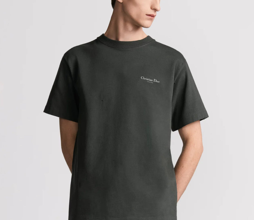 Dior 593J672B0554,Dior Lily of the Valley T-shirt,Dior Lily of the Valley black T-shirt,Dior couture t-shirt black,Dior t-shi