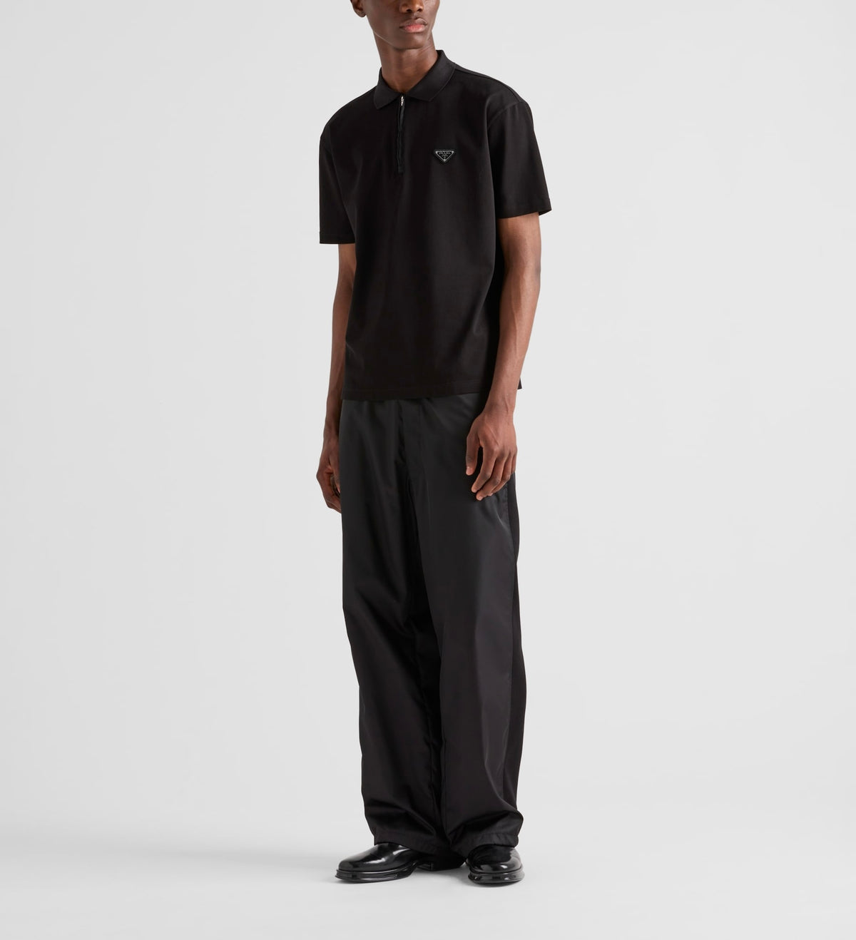 Winniemodo,Winniemodony,Prada UJN903,Prada piqué polo shirt re-nylon,Prada polo shirt,Prada polo shirt black,Prada polo shirt