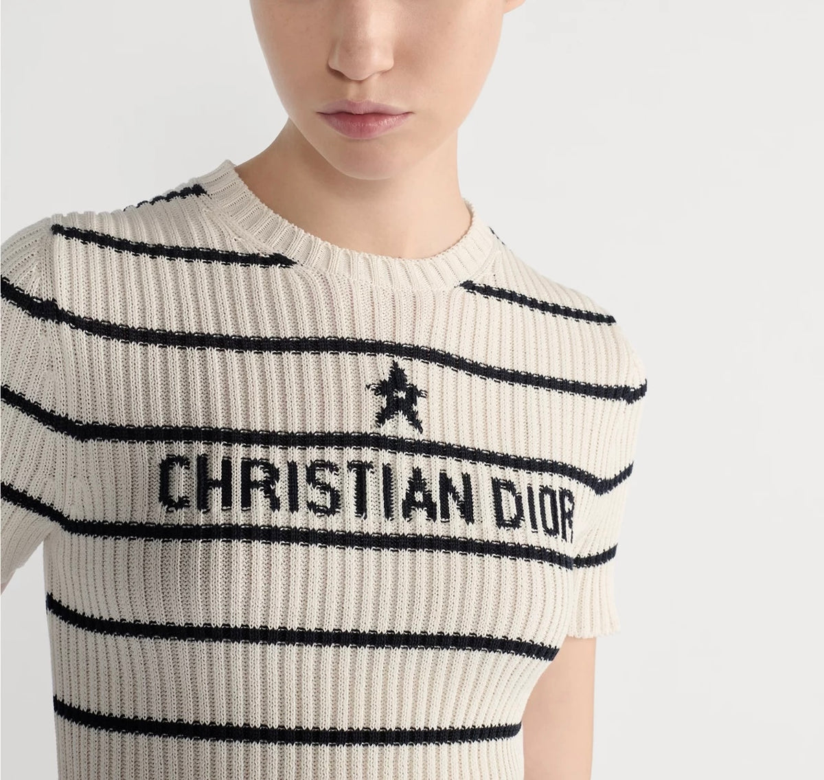 Winniemodo,Winnie modo,Dior 614S15A7300,Dior marine short sleeved sweater,Dior sweater,Dior sweater sale,Dior sweater womens,