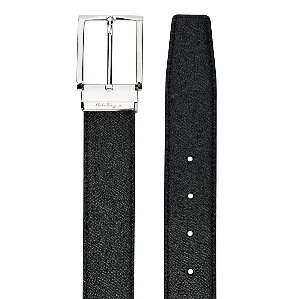 Ferragamo buckle-fastened leather belt ,Ferragamo leather belt,Ferragamo silver buckle leather belt,Ferragamo black leather b