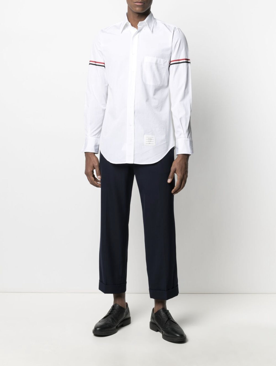 Thom Browne RWB stripe long sleeve shirt,Thom Browne MWL150E03113,thom browne on sale,thom browne online shop, Thom Browne, T