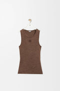 Loewe S359Y23XAB,Loewe anagram tank top,Loewe anagram top,Loewe top,Loewe top brown womens,Loewe vest,Loewe vest brown women,