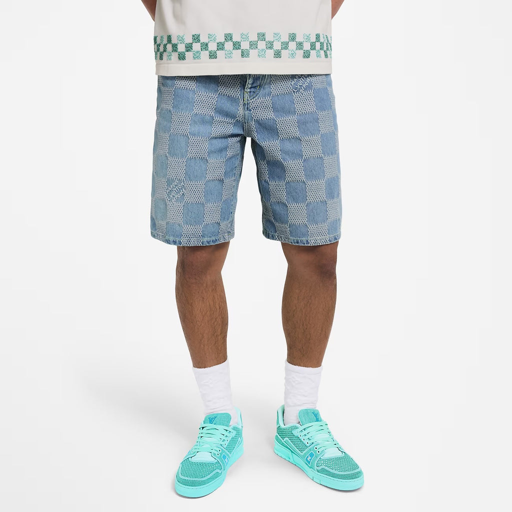 Winniemodo,Winnie modo,Louis Vuitton 1AHVDS,LV 1AHVDS,Louis Vuitton Damier Denim Shorts,LV Damier Denim Shorts,Louis Vuitton