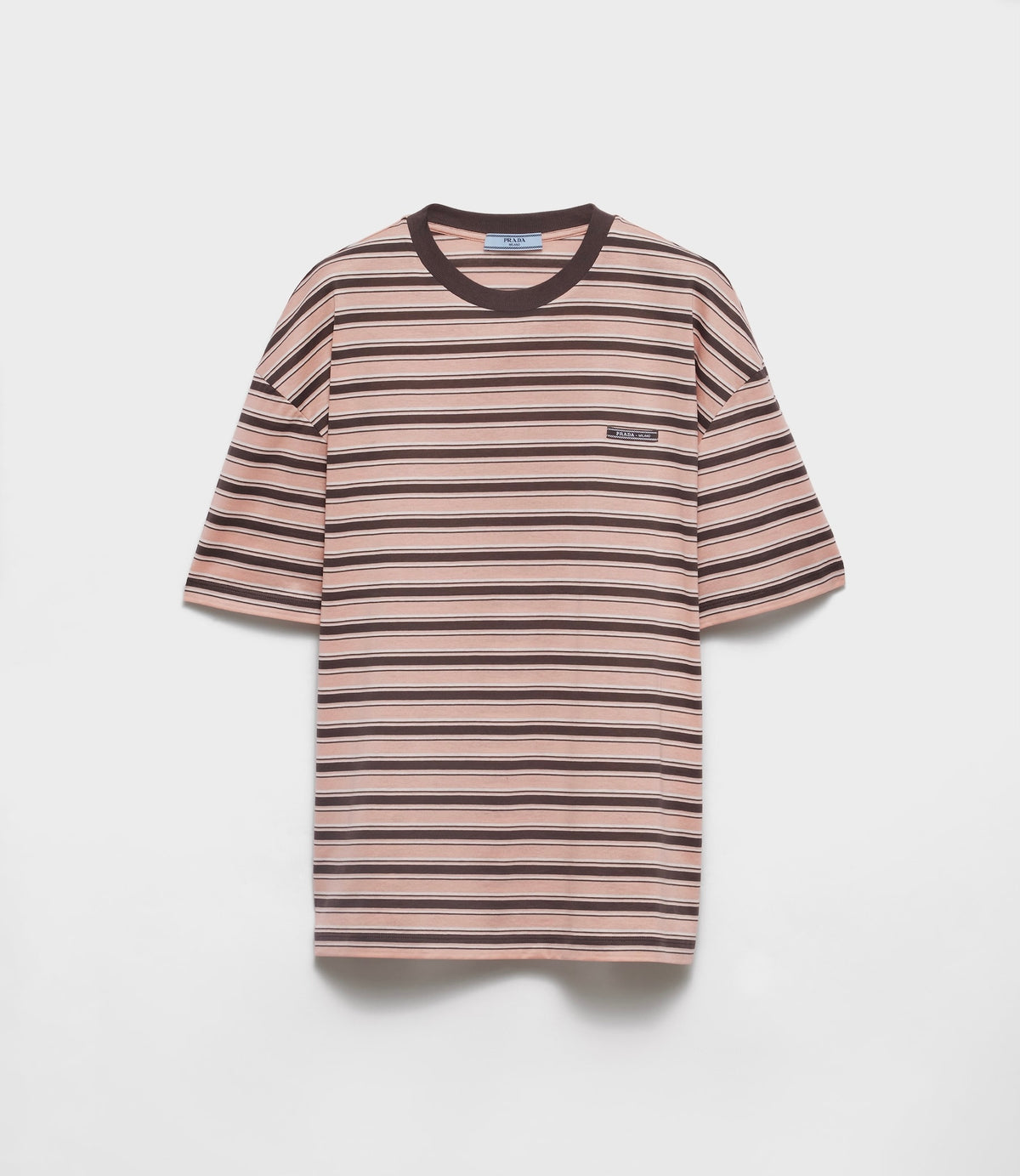 Prada 39633SOOO17K7,Prada striped lisle cotton T-shirt,Prada striped T-shirt,Prada striped womens T-shirt,Prada t-shirt,Prada