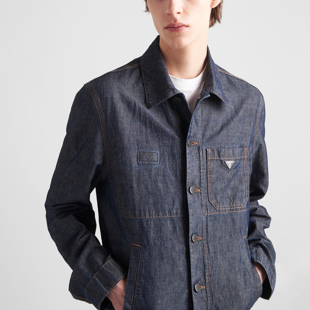 Winniemodo,Winnie modo,Prada GEB254,Prada chambray jacket,Prada denim jacket,Prada denim jacket mens,Prada jacket,Prada jacke