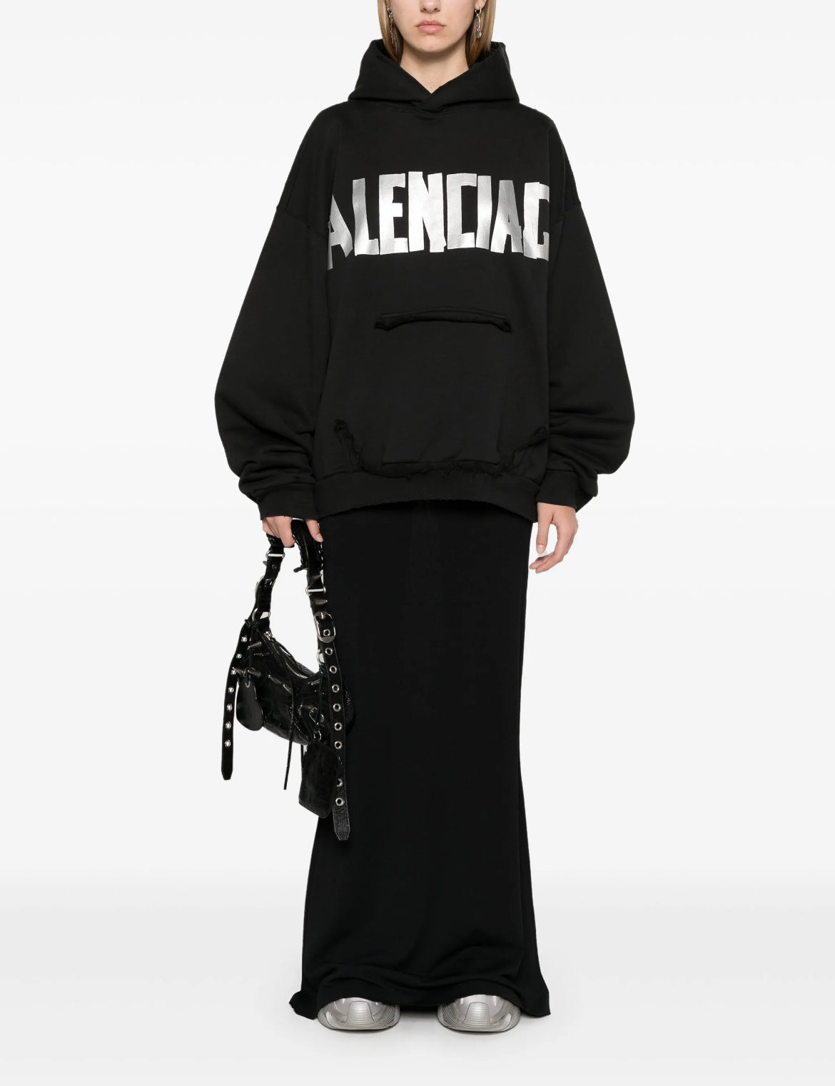 Balenciaga 744441TQVQ9,Balenciaga Tape Type hoodie,Balenciaga logo Tape hoodie,Balenciaga black hoodie,Balenciaga black hoodi