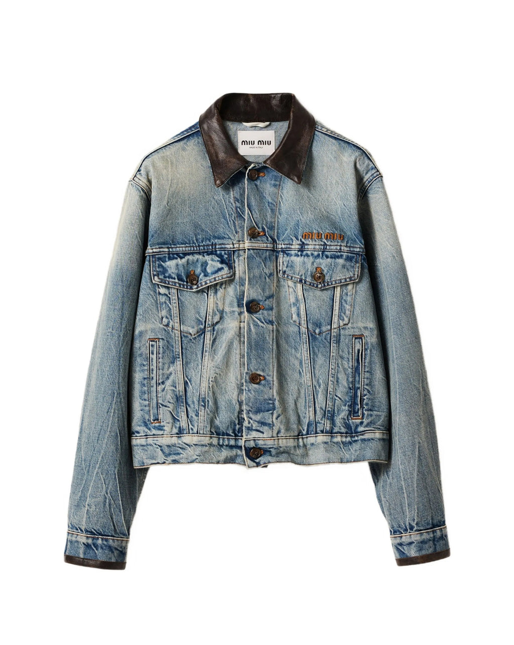 Winniemodo,Winnie modo,MIU MIU GWB273,Miu Miu leather denim jacket,Miu Miu denim jacket,MIU MIU denim jacket sale,Miu Miu jac