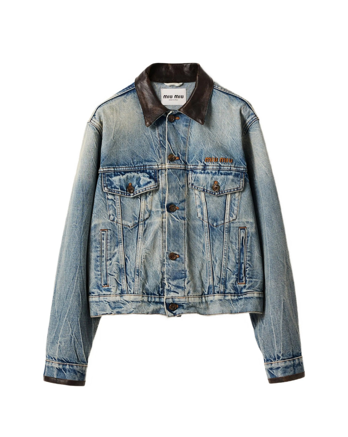 Winniemodo,Winnie modo,MIU MIU GWB273,Miu Miu leather denim jacket,Miu Miu denim jacket,MIU MIU denim jacket sale,Miu Miu jac
