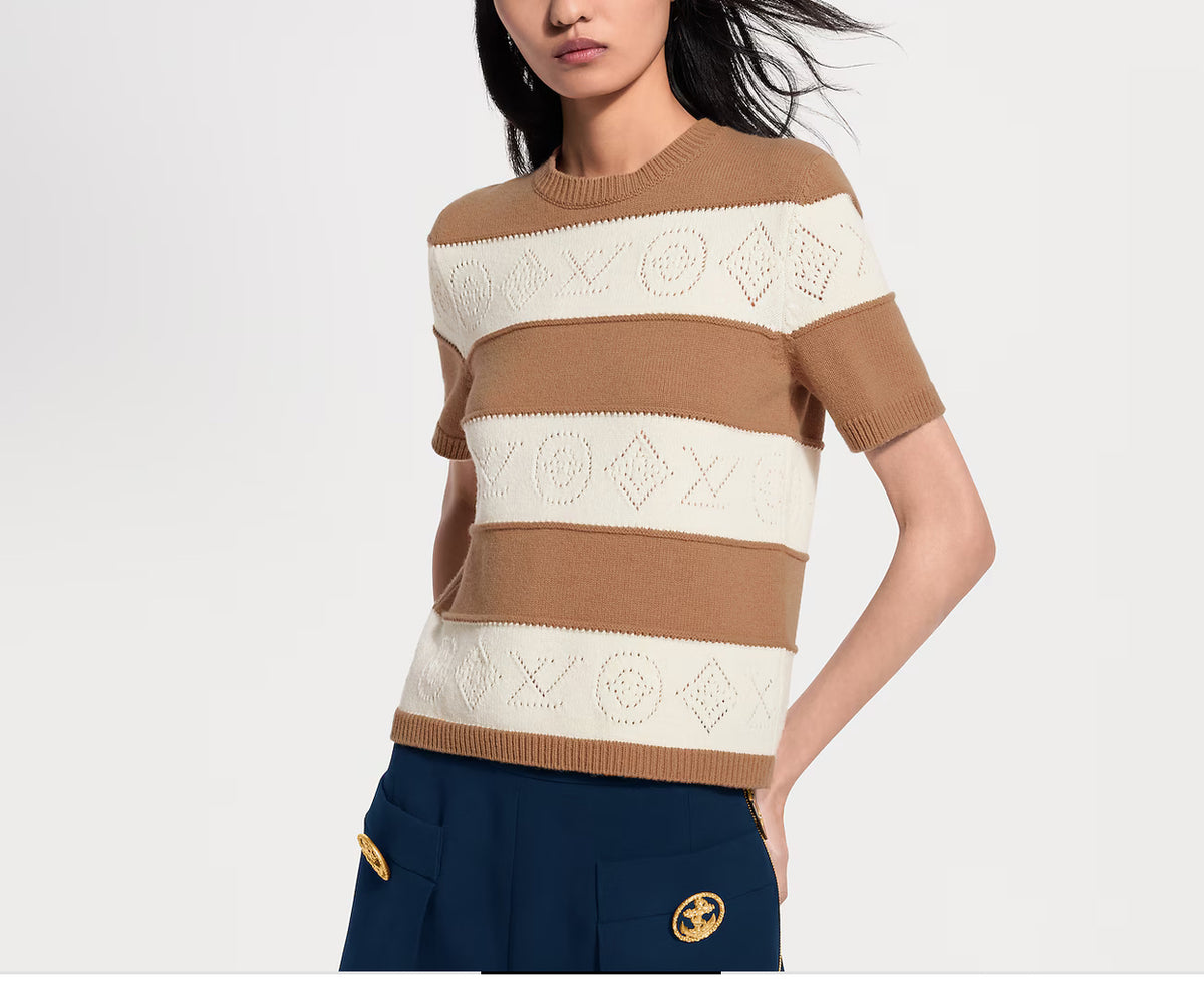 Winniemodo,Winniemodony,Louis Vuitton 1AJZ8L,Louis Vuitton striped knit top,LV striped knit sweater,LV sweater discount,LV kn