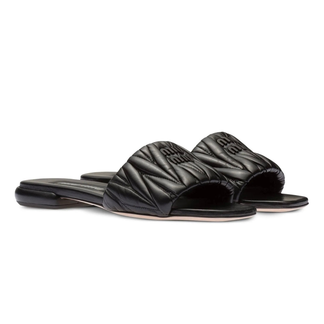 Winniemodo,Winnie modo,MIU MIU 5XX605,MIU MIU slippers,Miu Miu leather slides,MIU MIU slippers sale,MIU MIU slippers black,MI